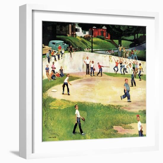 "Sandlot Homerun", July 6, 1957-John Falter-Framed Giclee Print