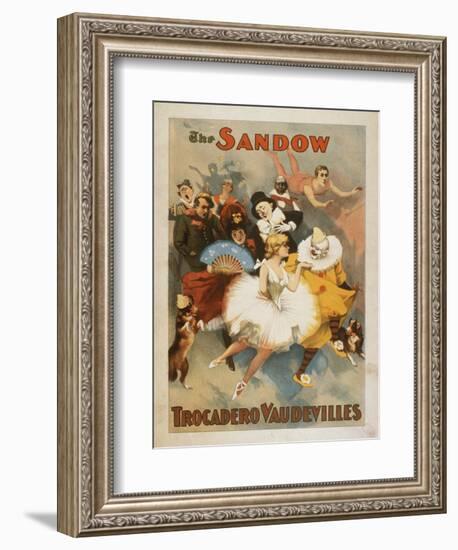 Sandow Trocadero Vaudevilles Carnival Theme Poster-Lantern Press-Framed Premium Giclee Print