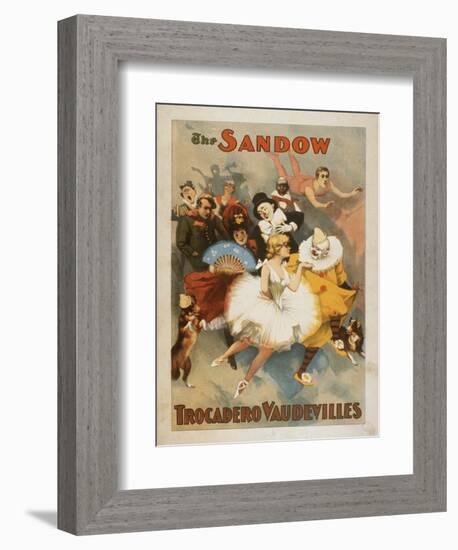 Sandow Trocadero Vaudevilles Carnival Theme Poster-Lantern Press-Framed Premium Giclee Print