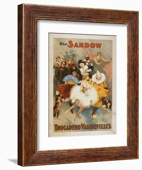 Sandow Trocadero Vaudevilles Carnival Theme Poster-Lantern Press-Framed Premium Giclee Print