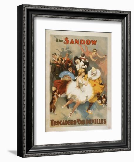 Sandow Trocadero Vaudevilles Carnival Theme Poster-Lantern Press-Framed Premium Giclee Print