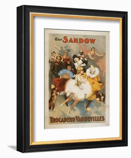 Sandow Trocadero Vaudevilles Carnival Theme Poster-Lantern Press-Framed Premium Giclee Print