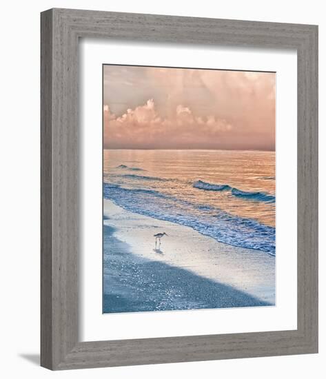 Sandpiper at Sunrise-Mary Lou Johnson-Framed Art Print