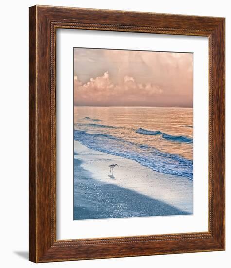 Sandpiper at Sunrise-Mary Lou Johnson-Framed Art Print