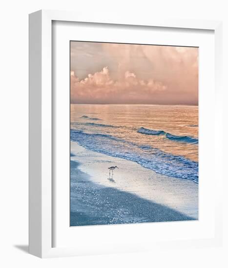Sandpiper at Sunrise-Mary Lou Johnson-Framed Art Print
