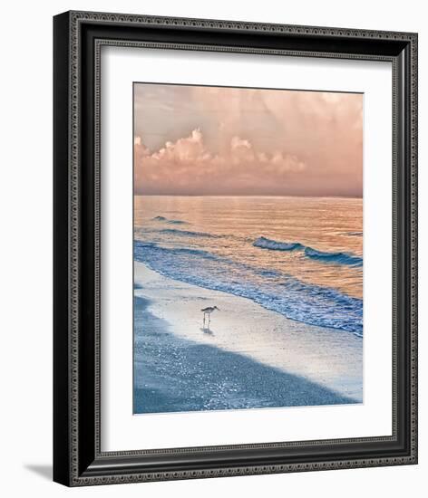 Sandpiper at Sunrise-Mary Lou Johnson-Framed Art Print