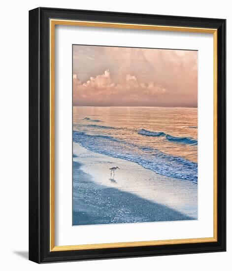 Sandpiper at Sunrise-Mary Lou Johnson-Framed Art Print