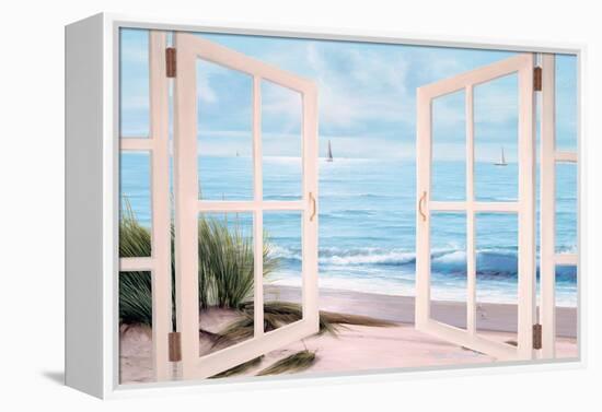 Sandpiper Beach Door-Diane Romanello-Framed Stretched Canvas