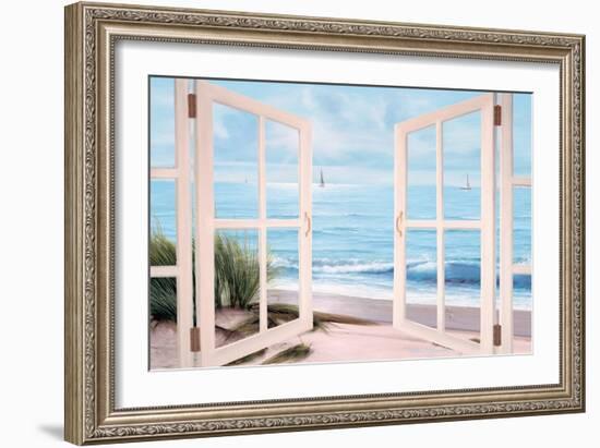 Sandpiper Beach Door-Diane Romanello-Framed Art Print