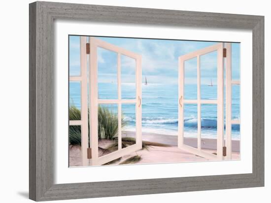 Sandpiper Beach Door-Diane Romanello-Framed Art Print