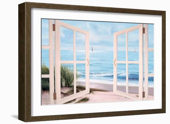 Sandpiper Beach Door-Diane Romanello-Framed Art Print