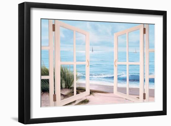 Sandpiper Beach Door-Diane Romanello-Framed Art Print