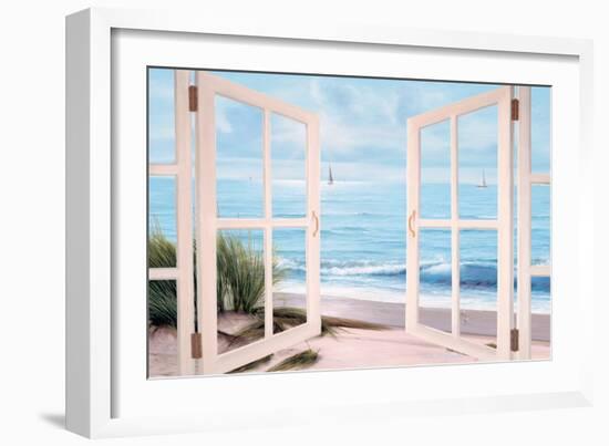 Sandpiper Beach Door-Diane Romanello-Framed Art Print