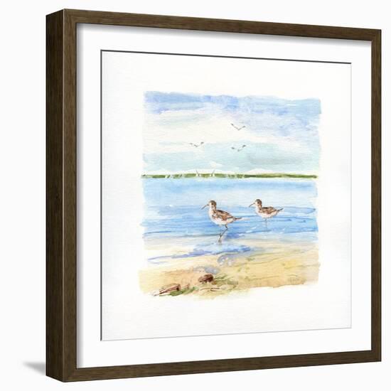 Sandpiper Beach II-Sally Swatland-Framed Art Print