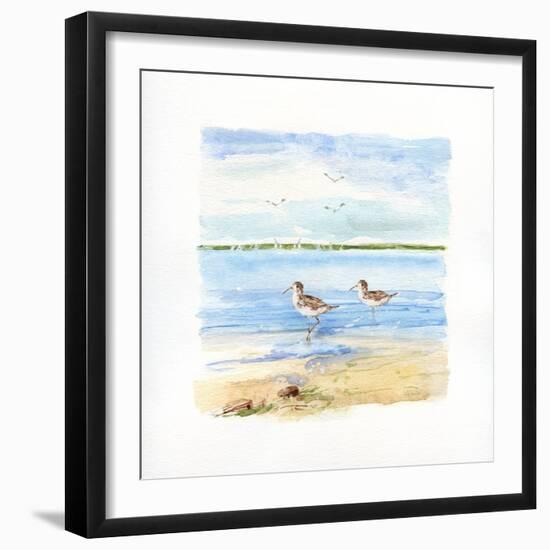 Sandpiper Beach II-Sally Swatland-Framed Art Print