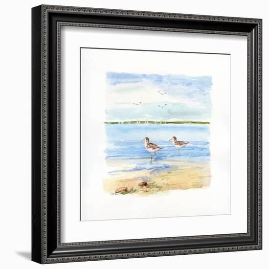 Sandpiper Beach II-Sally Swatland-Framed Art Print