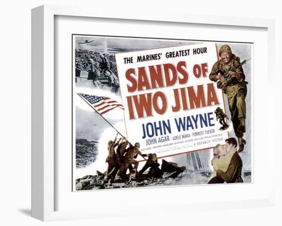 Sands Of Iwo Jima, John Wayne, 1949-null-Framed Art Print