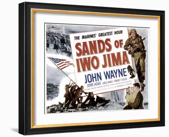 Sands Of Iwo Jima, John Wayne, 1949-null-Framed Art Print