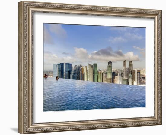 Sands Skypark Infinity Swimming Pool on 57th Floor of Marina Bay Sands Hotel, Marina Bay, Singapore-Gavin Hellier-Framed Photographic Print