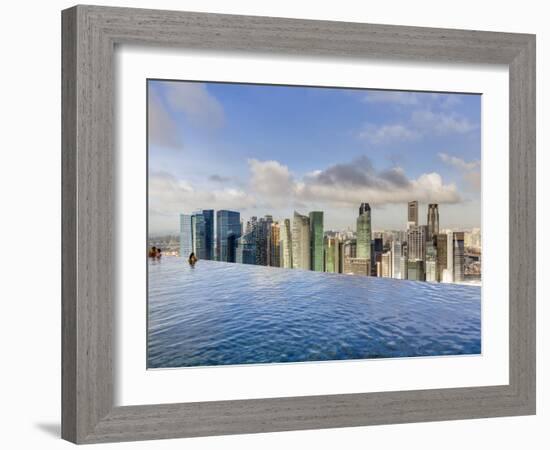 Sands Skypark Infinity Swimming Pool on 57th Floor of Marina Bay Sands Hotel, Marina Bay, Singapore-Gavin Hellier-Framed Photographic Print