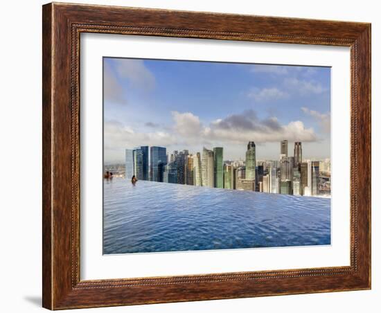 Sands Skypark Infinity Swimming Pool on 57th Floor of Marina Bay Sands Hotel, Marina Bay, Singapore-Gavin Hellier-Framed Photographic Print