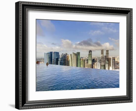 Sands Skypark Infinity Swimming Pool on 57th Floor of Marina Bay Sands Hotel, Marina Bay, Singapore-Gavin Hellier-Framed Photographic Print