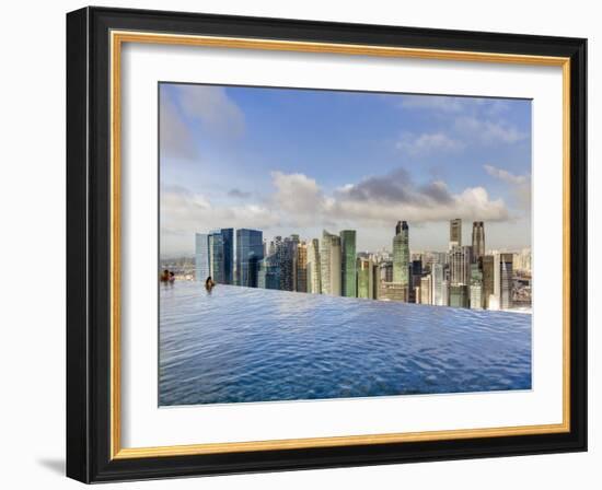 Sands Skypark Infinity Swimming Pool on 57th Floor of Marina Bay Sands Hotel, Marina Bay, Singapore-Gavin Hellier-Framed Photographic Print