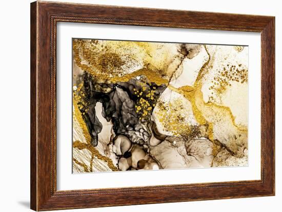 Sands Wilderness- Art. Golden Swirl. Vibrant and Breathtaking Art Medium. Painter Uses Vibrant Pain-CARACOLLA-Framed Art Print