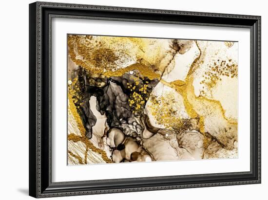 Sands Wilderness- Art. Golden Swirl. Vibrant and Breathtaking Art Medium. Painter Uses Vibrant Pain-CARACOLLA-Framed Art Print