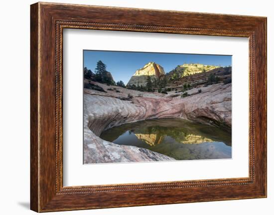 Sandstone and Pool, Zion National Park, Utah-Howie Garber-Framed Photographic Print