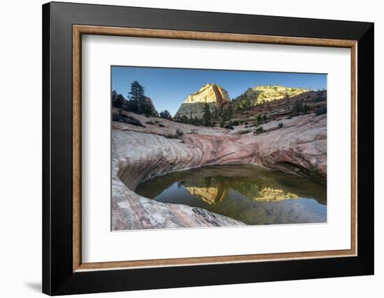 Sandstone and Pool, Zion National Park, Utah-Howie Garber-Framed Photographic Print