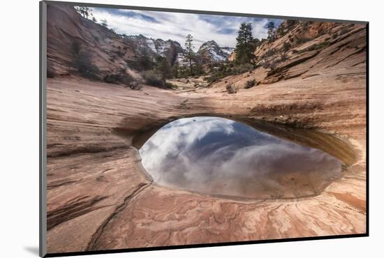 Sandstone and pool, Zion National Park, Utah-Howie Garber-Mounted Photographic Print