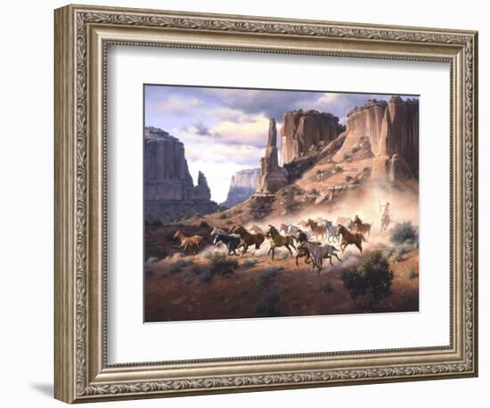 Sandstone and Stolen Horses-Jack Sorenson-Framed Art Print