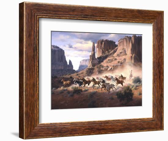 Sandstone and Stolen Horses-Jack Sorenson-Framed Art Print