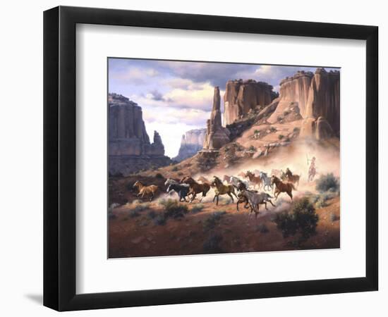 Sandstone and Stolen Horses-Jack Sorenson-Framed Art Print