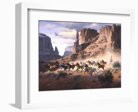 Sandstone and Stolen Horses-Jack Sorenson-Framed Art Print