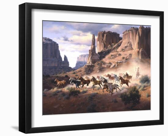 Sandstone and Stolen Horses-Jack Sorenson-Framed Art Print