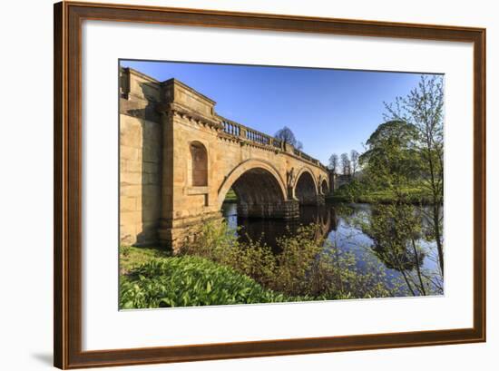 Sandstone Bridge by Paine over River Derwent on a Spring Morning, Chatsworth Estate-Eleanor Scriven-Framed Photographic Print