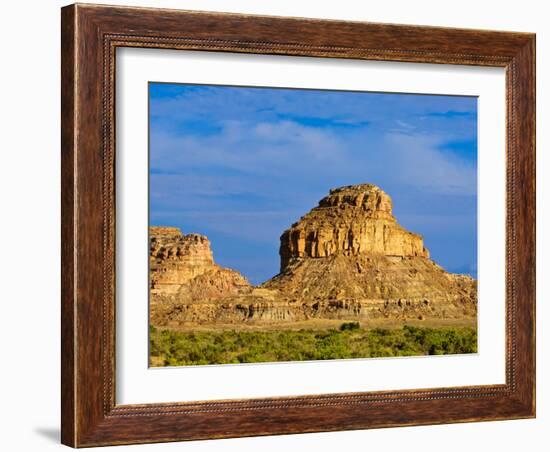 Sandstone Butte in Chaco Culture National Historical Park Scenery, New Mexico-Michael DeFreitas-Framed Photographic Print