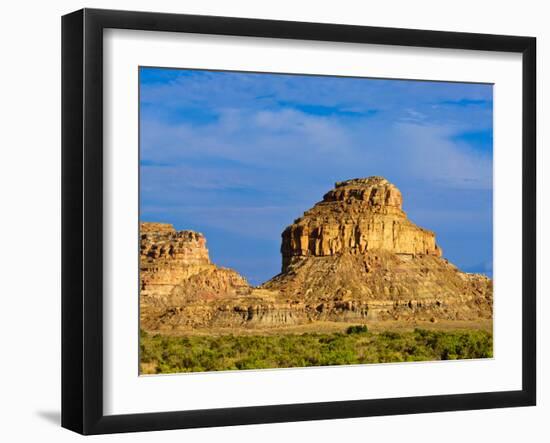 Sandstone Butte in Chaco Culture National Historical Park Scenery, New Mexico-Michael DeFreitas-Framed Photographic Print