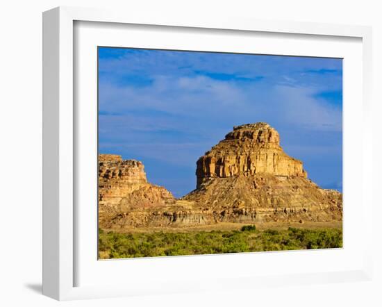 Sandstone Butte in Chaco Culture National Historical Park Scenery, New Mexico-Michael DeFreitas-Framed Photographic Print