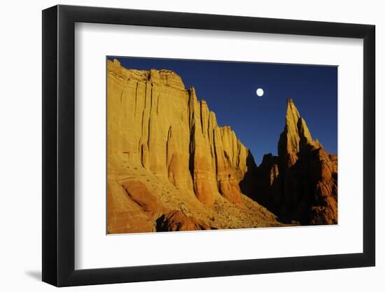 Sandstone Cliff At Sunset, Colorado Plateau, Kodachrome Basin State Park, Utah, USA November 2012-Jouan Rius-Framed Photographic Print
