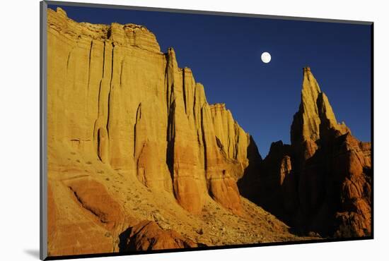 Sandstone Cliff At Sunset, Colorado Plateau, Kodachrome Basin State Park, Utah, USA November 2012-Jouan Rius-Mounted Photographic Print