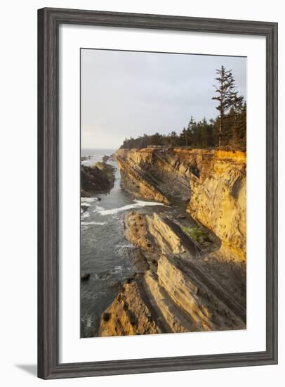 Sandstone Cliffs and Coastline, Shore Acres State Park, Oregon, USA-Jamie & Judy Wild-Framed Photographic Print