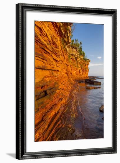 Sandstone Cliffs, Sea Caves, Devils Island, Apostle Islands Lakeshore, Wisconsin, USA-Chuck Haney-Framed Photographic Print