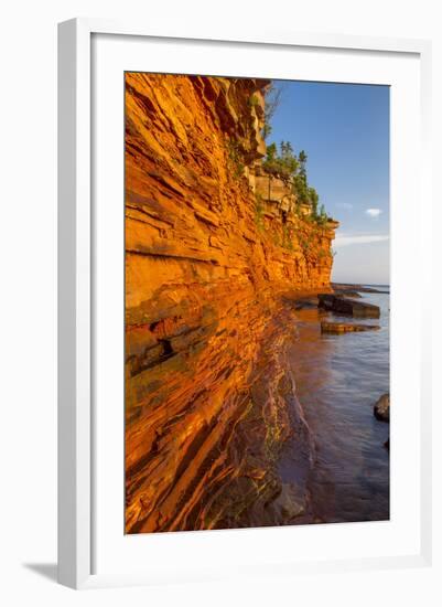 Sandstone Cliffs, Sea Caves, Devils Island, Apostle Islands Lakeshore, Wisconsin, USA-Chuck Haney-Framed Photographic Print