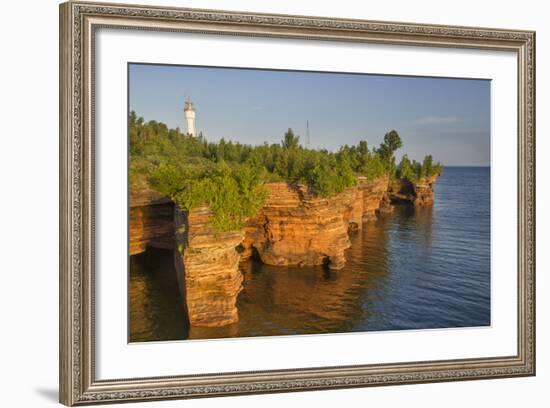 Sandstone Cliffs, Sea Caves, Devils Island, Apostle Islands Lakeshore, Wisconsin, USA-Chuck Haney-Framed Photographic Print