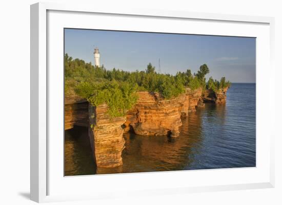 Sandstone Cliffs, Sea Caves, Devils Island, Apostle Islands Lakeshore, Wisconsin, USA-Chuck Haney-Framed Photographic Print