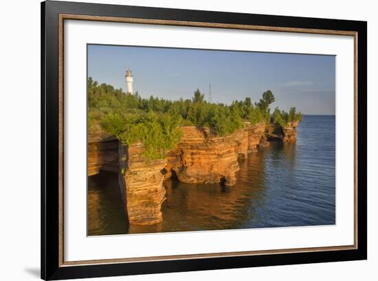 Sandstone Cliffs, Sea Caves, Devils Island, Apostle Islands Lakeshore, Wisconsin, USA-Chuck Haney-Framed Photographic Print