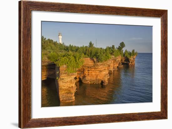 Sandstone Cliffs, Sea Caves, Devils Island, Apostle Islands Lakeshore, Wisconsin, USA-Chuck Haney-Framed Photographic Print